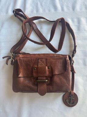 Harbour 2nd Luna Brown Leather Crossbody / Belt Bag – Cognac Distressed Leather